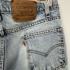 Vintage Orange Tab Levi’s 505 Mens Regular Fit Straight Leg Jeans 90s Size 34x30